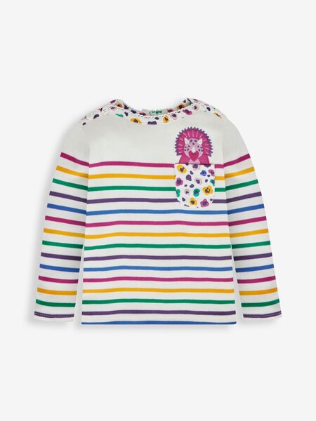 Dino Pocket Breton Top in Cream (418303) | $15
