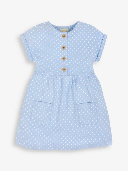 Spot Button Front Dress in Blue (449141) | $31