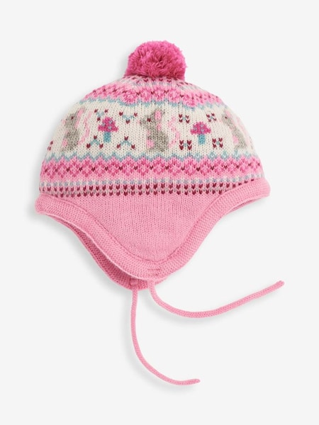 Mouse Fair Isle Hat in Pink (4LZ018) | $26