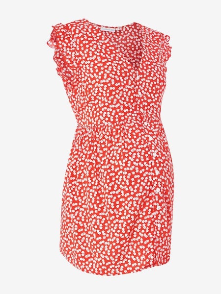 Ditsy Floral Frill Sleeve Maternity Blouse in Red (503643) | €26