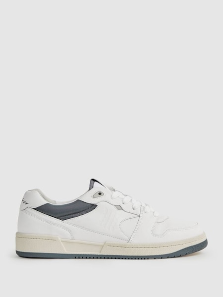 Leather Colourblock Lace-Up Trainers in White (504247) | CHF 128