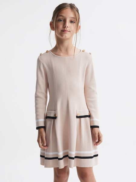 Senior Knitted Flared Dress in Pink (515074) | $120