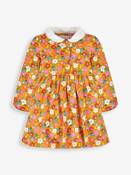 Mustard Yellow Floral Girls' Peter Pan Dress (529753) | $22
