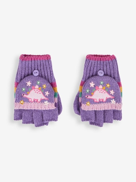 Lilac Girls' Pretty Dinosaur Striped Gloves (532412) | €16.50