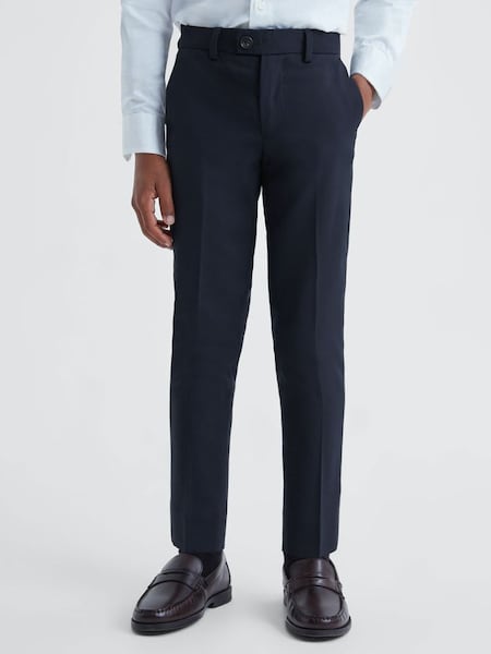 海軍藍羊毛Blend可調式長褲 (535187) | HK$880