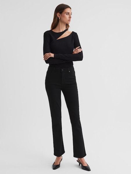 Paige High Rise Cropped Jeans in Black Shadow (539702) | HK$1,775
