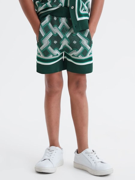 Knitted Elasticated Waistband Shorts in Green Multi (546926) | 55 €