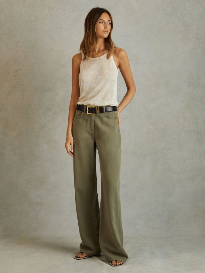 Green trousers womens uk cheap