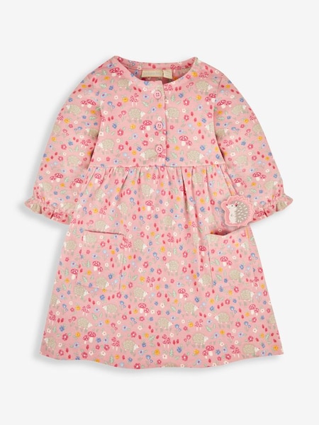 Girls' Button Front Dress in Pink Hedgehog Floral (555232) | $38