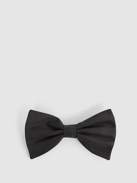 黑色羅緞絲質蝴蝶結領帶 (566680) | HK$880