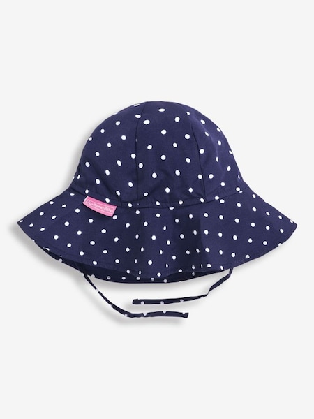 Girls' Navy & White Dot Floppy Sun Hat in Navy White Dot (573042) | $22