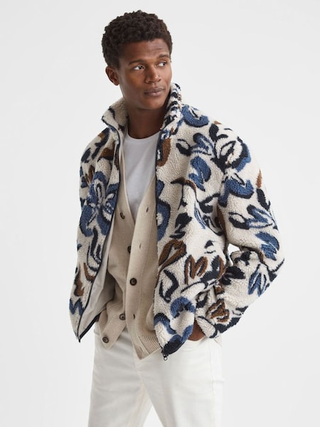 Relaxed Sherpa Zip-Through Jacket in Multi (575405) | $195