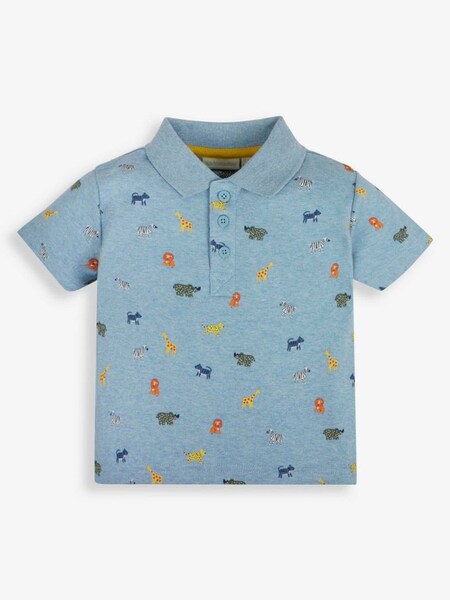Safari Print Polo Shirt in Blue (580594) | $15