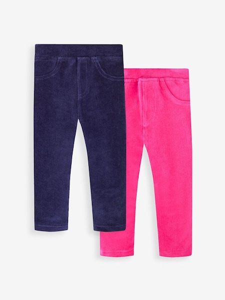 Navy Blue & Fuchsia Pink 2-Pack Jersey Cord Jeggings (585062) | €30