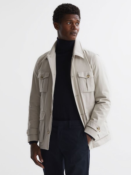 Military Inspired Field Jacket in Stone (586069) | €156