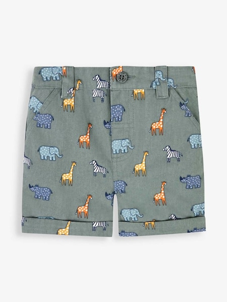 Safari Animal Print Twill Chino Shorts in Khaki (586516) | $13
