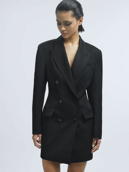 Atelier Wool Double Breasted Blazer Dress in Black (586570) | CHF 570