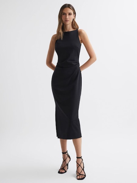 Bodycon midi-jurk met boothals in zwart (587389) | € 239