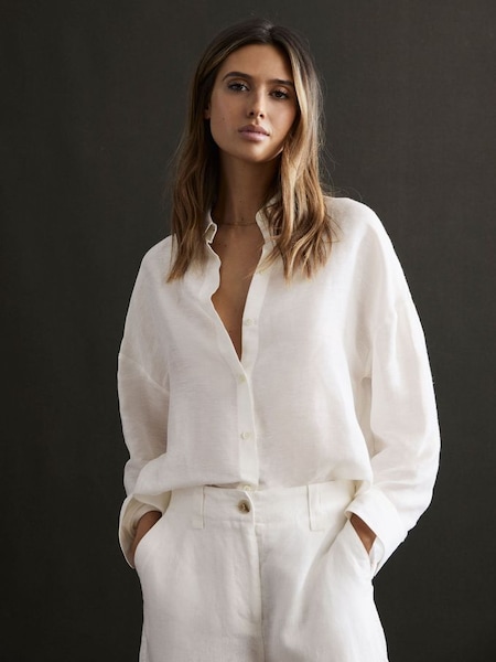 Oversized Long Sleeve Shirt in Ivory (588926) | CHF 84