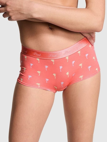 Crazy For Coral Pink Palms Short Cotton Logo Knickers (595072) | €10.50