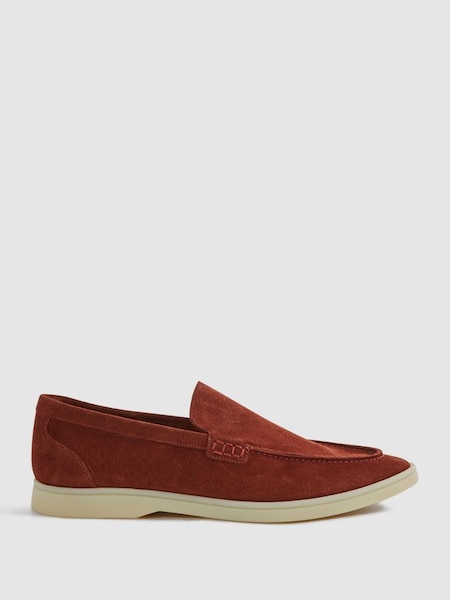 Suede Slip-On Loafers in Rust (599573) | $290