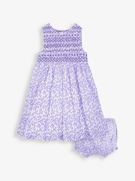 Bud Floral Print Smocked Dress in Lilac (601900) | $20