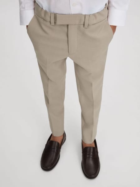 Junior Wool Side Adjusters Trousers in Stone (603432) | HK$790