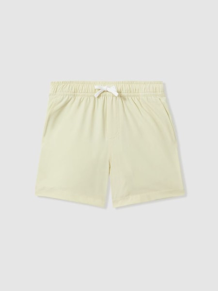 Plain Drawstring Waist Swim Shorts in Lemon (615604) | SAR 150