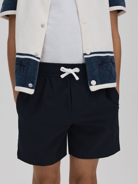 Shorts de bain unis à taille avec cordon de serrage, bleu marine (616444) | 30 €