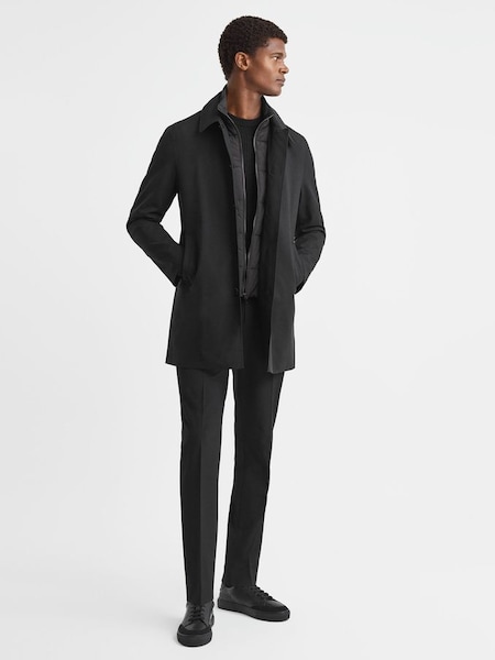 Jacket With Removable Funnel-Neck Insert in Black (639396) | €425