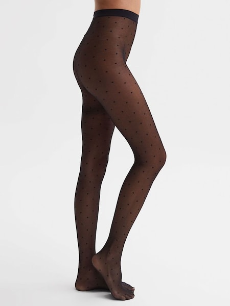Falke Dotted Tights in Black (661282) | $45