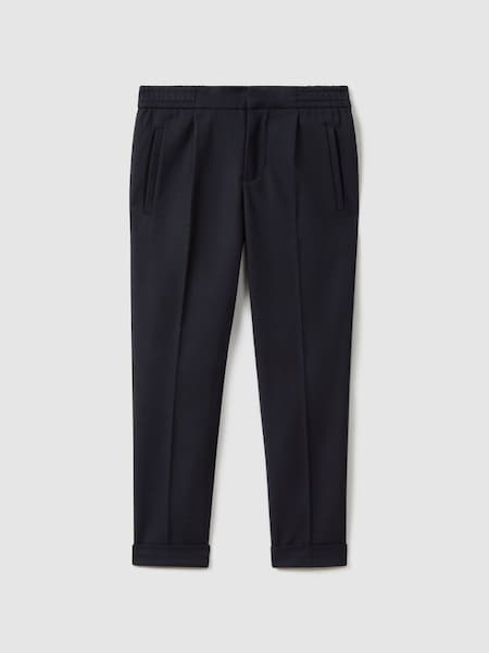 Teen Relaxed Elasticated Trousers with Turn-Ups in Navy (661903) | HK$700