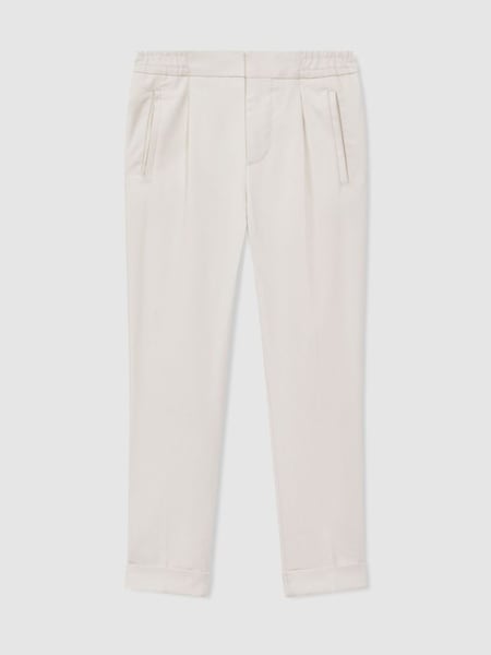 Teen Relaxed Elasticated Trousers with Turn-Ups in Ecru (661915) | $70