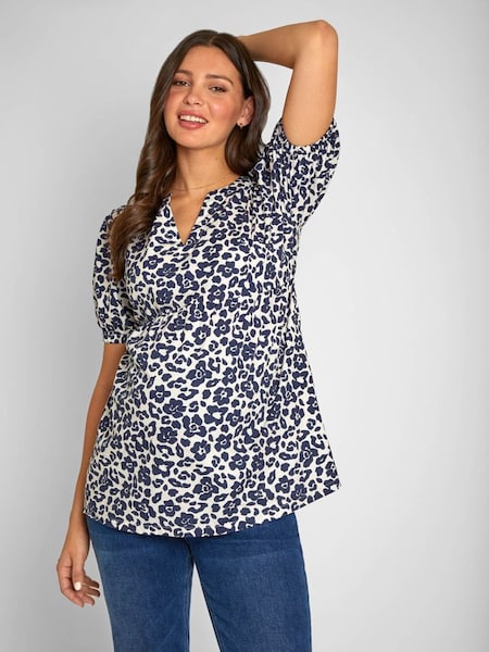 Blue Floral Animal Print Maternity Blouse (671674) | €26