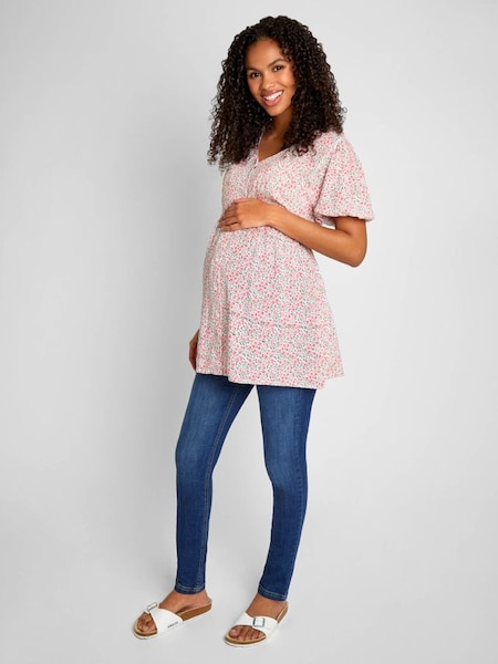 Pink Print Maternity Blouse in Floral (680003) | $15