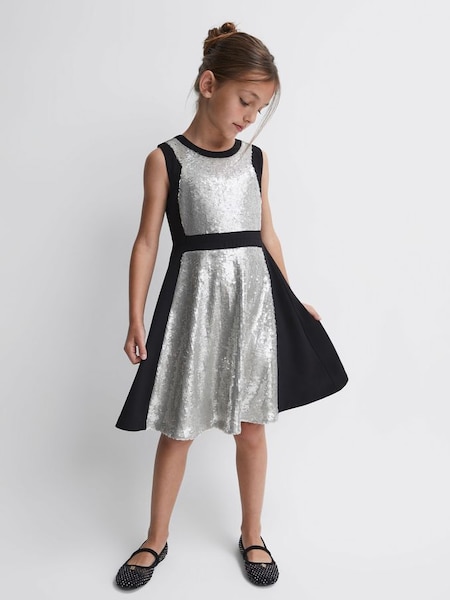 Junior Relaxed Fit Sequin Dress in Black (683390) | $115
