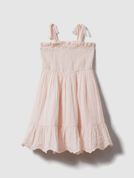 Teen Tiered Cotton Blend Ruffle Dress in Pink (707234) | $155