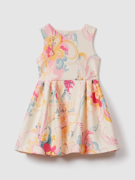 Junior Pleated Scuba Dress in Pink Print (707532) | €80