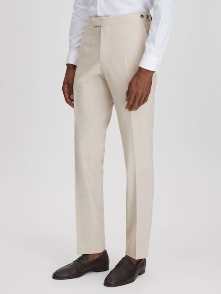 Slim Fit Side Adjuster Trousers in Stone (707954) | $290