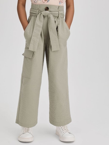 Junior Textured Cargo Trousers in Khaki (708209) | $80