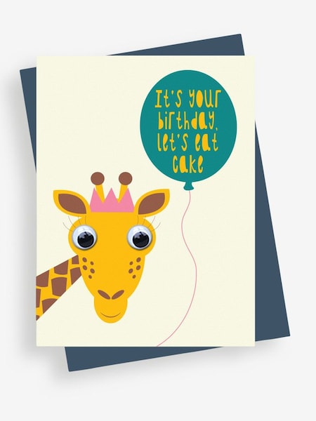 Stripey Cats Let's Eat Cake Giraffe Birthday Card (723611) | €4