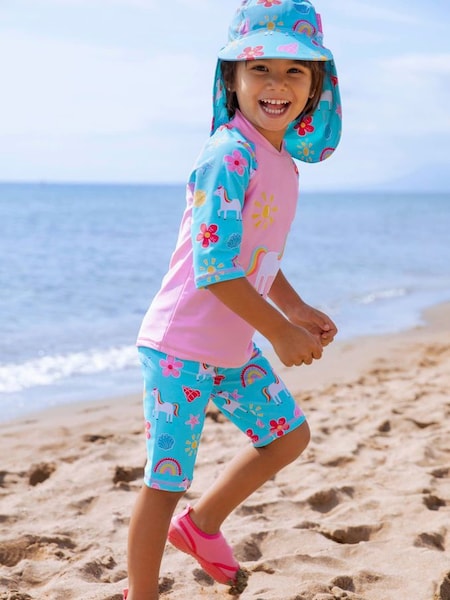 Girls' 2-Piece Unicorn UPF 50 Sun Protection Suit in Pink (739287) | $40