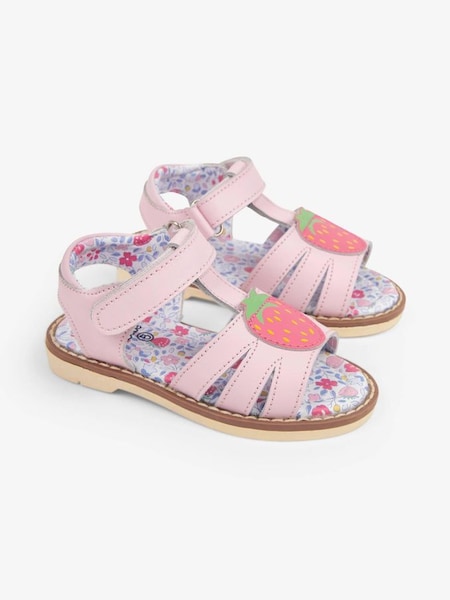 Pink Strawberry Appliqué Sandals (742202) | €34