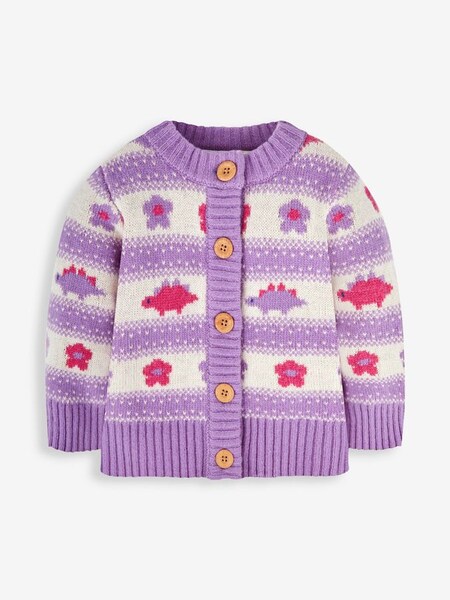 Dino Fair Isle Cardigan in Lilac (747783) | $44