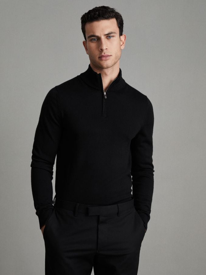 Mens zip hotsell neck jumpers