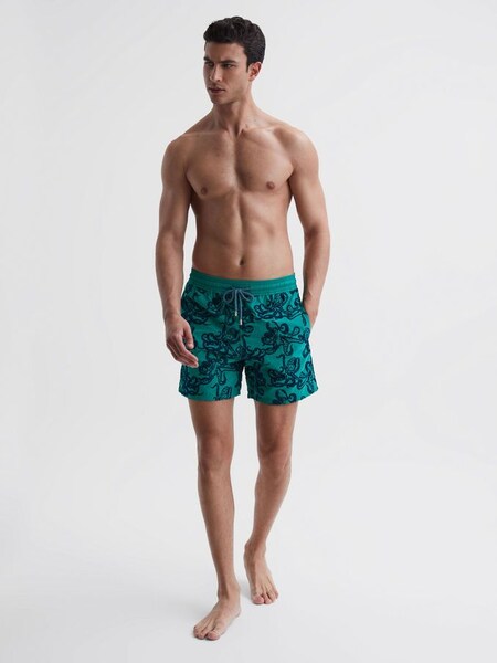 Vilebrequin Octopus Print Swim Shorts in Turquoise (777787) | $395