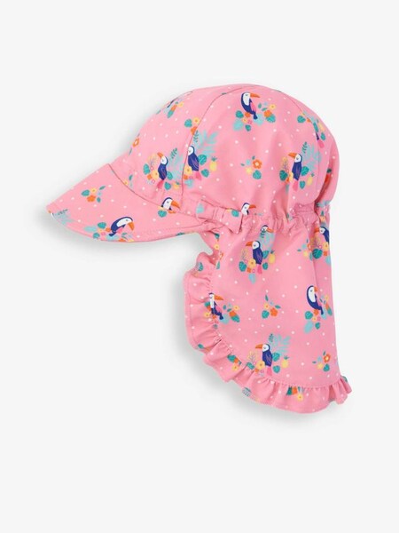 Girls' Frilly Flap Sun Protection Hat in Toucan (784568) | $22