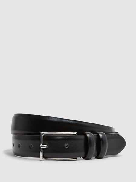 Smooth Leather Belt in Black (788784) | $90
