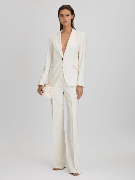 Petite Tailored Single Breasted Suit Blazer in Cream (795917) | SAR 1,525