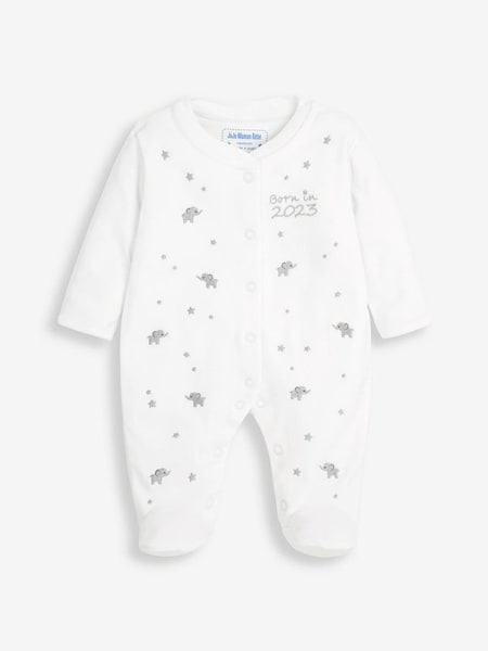 White Born in 2023 Embroidered Sleepsuit (8220N5) | €7.50
